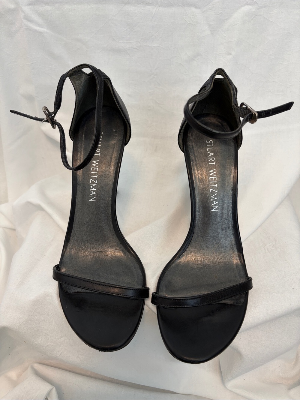 Stuart Weitzman Black Ankle-Strap Heels